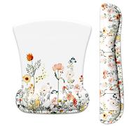 ITNRSIIET Tapis de souris ergonomique antidérapant en mousse à mémoire de forme pour clavier - Soulagement de la douleur - Parfait pour ordinateur portable, bureau, jeux vidéo, fleurs sauvages