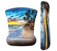 ITNRSIIET Tapis de souris ergonomique antidérapant en mousse à mémoire de forme pour clavier - Soulagement de la douleur - Parfait pour PC, ordinateur portable, jeu, bureau, plage