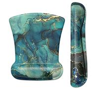ITNRSIIET Tapis de souris ergonomique antidérapant en mousse à mémoire de forme pour clavier - Soulage la douleur - Parfait pour ordinateur portable ou bureau - Encre abstraite Tempera