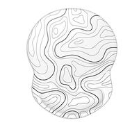 ITNRSIIET Tapis de souris ergonomique avec repose-poignet en gel - Surface lisse - Base antidérapante en PU - Confortable - Soulage la douleur - 22,1 x 18,3 cm - Contour topographique - Blanc