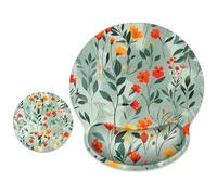 ITNRSIIET Tapis de souris ergonomique avec repose-poignet et dessous de verre, tapis de souris antidérapant pour bureau, fournitures de bureau, antidérapant, confortable, belles fleurs