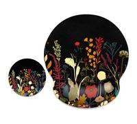 ITNRSIIET Tapis de souris ergonomique avec repose-poignet - Surface lisse - Base en caoutchouc antidérapante - Confortable - Soulage la douleur - Fournitures de bureau - 24,9 x 23,1 cm - Jolies fleurs