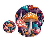 ITNRSIIET Tapis de souris ergonomique avec repose-poignet - Surface lisse - Base en caoutchouc antidérapante - Confortable - Soulage la douleur - 24,9 x 23,1 cm - Champignon