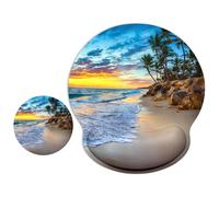 ITNRSIIET Tapis de souris ergonomique avec repose-poignet - Surface lisse - Base en caoutchouc antidérapante - Confortable - Soulage la douleur - 24,9 x 23,1 cm - Plage