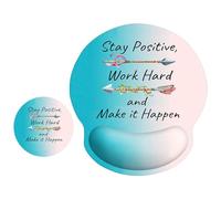 ITNRSIIET Tapis de Souris Ergonomique avec Repose-Poignet - Surface Lisse - Base en Caoutchouc antidérapante - Fournitures de Bureau Confortables - Soulage la Douleur - 24,9 x 23,1 cm - Citations