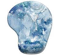 ITNRSIIET Tapis de Souris Ergonomique avec Support de Poignet en Gel avec Repose-Poignet pour, soulagement de la Douleur avec Base antidérapante en pour Bureau et Maison, Marbre Abstrait Bleu