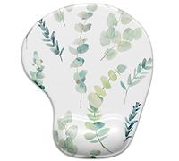 ITNRSIIET Tapis de Souris Ergonomique avec Support de Poignet en Gel avec Repose-Poignet pour, soulagement de la Douleur avec Base antidérapante en pour Bureau et Maison, Branches d'eucalyptus