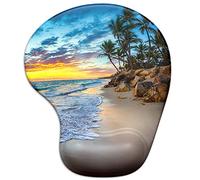 ITNRSIIET Tapis de Souris Ergonomique avec Support de Poignet en Gel avec Repose-Poignet pour, soulagement de la Douleur avec Base antidérapante en pour Bureau et Maison, Plage