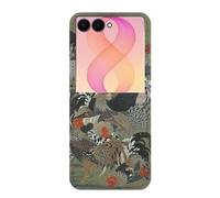Ito Jakuchu Rooster Etui Flip Housse Cuir pour Samsung Galaxy Z Flip 8