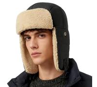 ITODA Chapka Suède Unisexe Bonnet d'aviateur Russe Chaud Anti-Vent Chapeau de Trappeur d'hiver Anti-Froid Chapeau Russe avec Cache-Oreilles Bonnet de Trappeur Aviateur pour Ski Cyclisme Snowboard