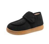 ITODA Chaussons Homme Femme Hiver Chauds avec Semelle Antidérapante Pantoufles d'Hiver avec Doublure Peluche Pantoufles Fourrées pour l'Intérieur et l'Extérieur Slipper Chaud Épais, Noir, 45-46, 280