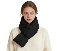 ITODA Écharpe en Duvet pour Femme Homme Tour de Cou d'Hiver Imperméable Foulard Anti-Froid Coupe-Vent Protège-Nuque Tour de Cou Écharpe à Croisée pour Cyclisme Ski Camping, Noir