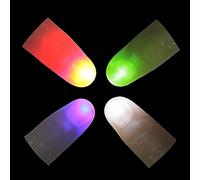 ITODA Lot de 10 Lampes de Pouce Magiques à LED pour Les Doigts Lumière Magique pour Doigt Tour de Magie Lumière de Pouce pour Fête Bar Halloween Spectacle de Magie Accessoire de Performance, Coloré