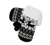 ITODA Unisexe Enfant Moufle avec Corde Gants en Peluche Mignon Motif de Flocon de Neige Mitaine Plein-Doigt Gants de Ski Camping Randonnée Extérieur Gloves Epais Confort pour Filles Garçons 3-8ans