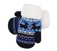 ITODA Unisexe Enfant Moufle avec Corde Gants en Peluche Mignon Motif de Flocon de Neige Mitaine Plein-Doigt Gants de Ski Camping Randonnée Extérieur Gloves Epais Confort pour Filles Garçons 3-8ans