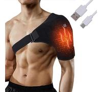 ITODA Unisexe Épaulière Chauffante Électrique USB Support d'Épaule Sangle Réglable Ceinture Chauffante pour Épaule Gelée Bandage d'Épaule pour Épaule Gauche/Droite Coussin Épaule Électrique Néoprène