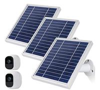 iTODOS Le panneau solaire fonctionne pour les caméras Arlo Pro et Arlo Pro2, câble d'alimentation de 3,6 m et support réglable (3 pièces, argenté)