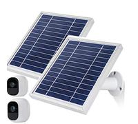 iTODOS Panneau solaire fonctionne pour appareil photo Arlo Pro et Arlo Pro2, câble d'alimentation de 3,6 m et support réglable (lot de 2, argent)