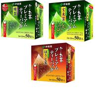 Itoen O~i Ocha Thé Vert Japonais Premium, Pack 3 Saveurs - Thé vert avec thé Matcha, Genmaicha au riz grillé, thé torréfié Hojicha - 50 sachets de thé par saveur