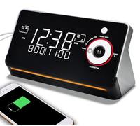 iTOMA Réveil de Chevet avec Radio Dab et FM, Double Alarme, Snooze, écran LCD dimmable, veilleuse, Bluetooth, Type C et Port de Charge USB 729