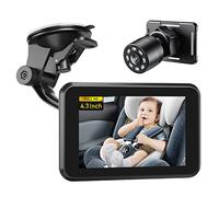 Itomoro Caméra de voiture pour bébé, ACZ401, vision nocturne HD 4,3", grand angle de 150°, installation facile, installation en 5 minutes, support 24 h