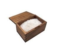 Itomoyo Boîte à sel en bois d'acacia avec couvercle à rabat, parfaite pour casher Maldon, sel de mer celtique et cochon de sel, cuisine, four, comptoir, grill, 567 g (14 x 8,9 x 8,3 cm)