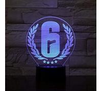 ITOMUN Veilleuse LED arc-en-ciel Six Siege Lampe de table Décoration de chambre Charge USB Capteur tactile Lumière Garçon Enfant Cadeau Lampe de nuit Rainbow Six