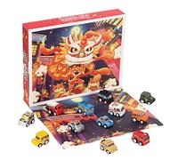 Itonash 24pcs Tire-Track Voitures, Ensemble de Véhicules de Conception Détaillée Réaliste avec 24 Modèles Différents, Voiture de Jouets éducatif pour Les Enfants Filles (Boîte Aveugle Stropa Tigre