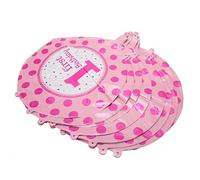 Itonash 50pcs 18 Pouces Ballon Rond de 1er Anniversaire Ballons Roses Réutilisables et Sûrs pour Fête de Naissance pour Décorations de Fête de 1er Anniversaire avec Tube Gonflable