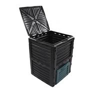 Itonash Bac de Compost, Composteur 300L avec Couvercle à Charnière et évent pour Le Potager, Matière Plastique Robuste pour Une Utilisation à la Maison et en Plein Air