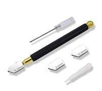 Itonash Cutter en Verre 7pcs, Outil de Coupe en Verre en Alliage Professionnel avec 3 Têtes de Coupe Marquant le Tournevis à Goutte à Goutte, pour Traitement du Verre