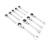 Itonash Ensemble de Clés à Cliquet 9PCS, Métrique 8-17 Mm CR V en Acier à Cliquet avec Conception Réglable et Ouverte à 180 Degrés, pour les écrous de la Climatisation du Frein à