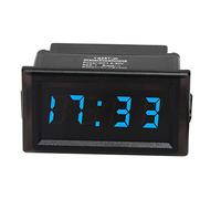 Itonash Horloge Numérique de Voiture, Affichage LED, Fonctionnement Facile DC4.5-30V, Mode 24 Heures, Fonction de Mémoire, Couleurs en Option en Vert Rouge Bleu, Matériau ABS, Sauvegarde (Bleu)