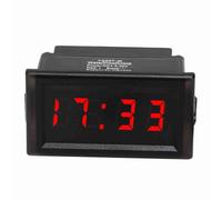 Itonash Horloge Numérique de Voiture, Affichage LED, Fonctionnement Facile DC4.5-30V, Mode 24 Heures, Fonction de Mémoire, Couleurs en Option en Vert Rouge Bleu, Matériau ABS, Sauvegarde (Rouge)