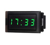 Itonash Horloge Numérique de Voiture, Affichage LED, Fonctionnement Facile DC4.5-30V, Mode 24 Heures, Fonction de Mémoire, Couleurs en Option en Vert Rouge Bleu, Matériau ABS, Sauvegarde (Vert)