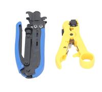 Itonash Kit D'outils Cax Crimper, Strip-teoipre Cable Cable Cooxial Réglable pour RG6 RG59 RG11 avec des Connecteurs F de 20 Pcs, pour le Câblage du Modem de Câble CCTV à Plat