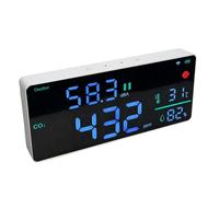 Itonash Moniteur de CO2 Thermomètre Numérique Jauge de Température Compteur de Chaleur Hygromètre Sonomètre Affichage LED 11 Pouces 2,4 G WiFi App Alarme NDIR Support Mural pour B