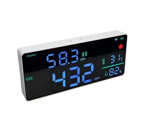Itonash Moniteur de CO2 Thermomètre Numérique Jauge de Température Compteur de Chaleur Hygromètre Sonomètre Affichage LED 11 Pouces 2,4 G WiFi App Alarme NDIR Support Mural pour B
