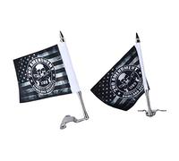 Itonash Motorcycle Flag Pole Gold Wing Tour DCT 2018-2020 Kit de Pôles de Drapeau de Remplacement, 2pcs Motorcycle Flagpoles avec Drapeau de sécurité Intérieure, Drapeau 14x20,5 Cm pour