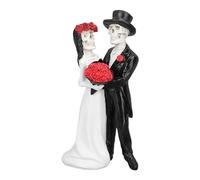 Itonash Never Dies Squelette Couple Résine Statue, Squelette Mariage Couple Statue Jour des Morts Danse Halloween Romantique Mariage Mariée Marié pour Fête Bouquet Gâteau Topper
