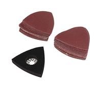 Itonash Papier de Verre Multitool 51PCS, Coussinet de Ponçage Triangulaire de 80 Mm avec Conception de Trou et Papier de Verre de 50pcs, 60 80 120 180 240 GRIT, pour Sanders et Outils