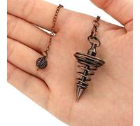 Itonash Pendule Spirituel en Métal, Pendule de Radiesthésie pour les Tests de Chakras de Divination, Guérison Spirituelle, avec Chaîne de 7 Pouces, pour L'équilibre du Champ (Bronze)