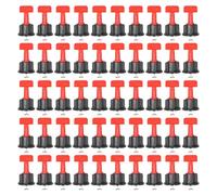 Itonash Système de Mise à Niveau des Carreaux de 50 Pcs, épingles en Acier Inoxydable en T avec une clé pour une Installation de Carreaux, un Ensemble D'outils D'espaceur pour le Sol, un (Rouge noir)