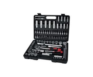 iTools - Mallette à Outils Complète 108 Pièces Chrome Vanadium et Acier Inox - Douilles 1/4" et 1/2", Cliquets, Embouts - Boîtier Rigide Résistant aux Chocs