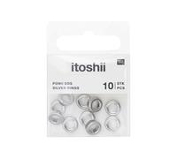 Itoshii pack 10 perles ponii anneau couleur argent Blanc