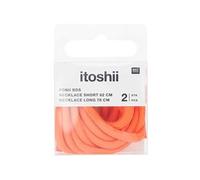 Itoshii Pack 2 Cordons 2 Tailles Orange Pastel Fluo