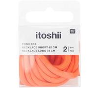 Itoshii Pack 2 Cordons 2 Tailles Orange Pastel Fluo