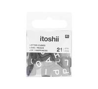 Itoshii pack 21 perles ponii noires love peace happiness joy Multicolore G