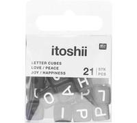 Itoshii Pack 21 Perles Ponii Noires Love Peace Happiness Joy