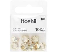 Itoshii Pack De 10 Perles Ponii Polygone Dore